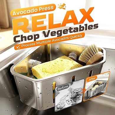 Sponge Holder for Kitchen Sink, Sink Caddy Organizer with Suction Cups, Kitchen Storage Rack