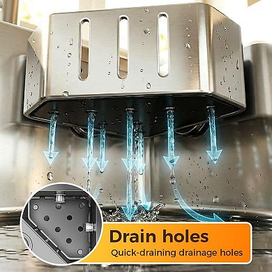 Sponge Holder for Kitchen Sink, Sink Caddy Organizer with Suction Cups, Kitchen Storage Rack