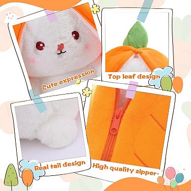 Bunny Stuffed Animal Reversible Cuddle Bunny Stuffed, Bunny Transformed Rabbit Plush Doll