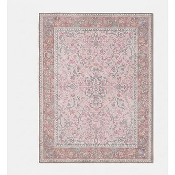 Vintage Floral Washable Non-Slip Low Pile Area Rug