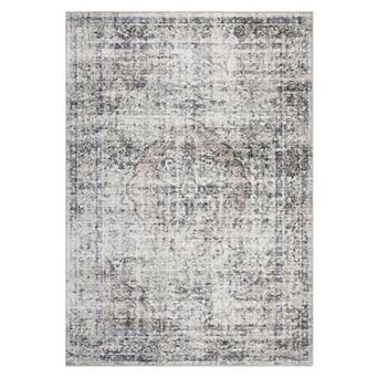 Fashionwu Vintage Distressed Rug Non Slip Washable Stain Resistant Soft Durable Carpet For Bedroom