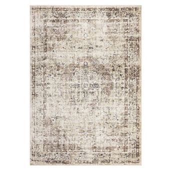 Fashionwu Vintage Distressed Rug Non Slip Washable Stain Resistant Soft Durable Carpet For Bedroom