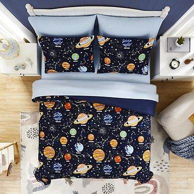 Glow in The Dark Space Comforter Set, 5-Piece Bedding Set