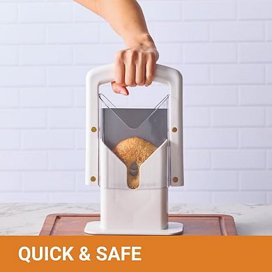 Original Universal Bagel Guillotine Slicer, White 9.25 in
