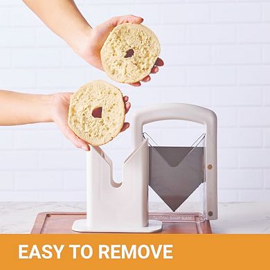 Original Universal Bagel Guillotine Slicer, White 9.25 in
