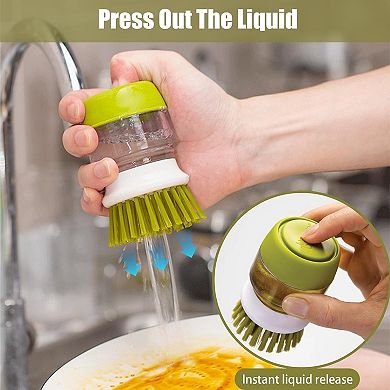 Soap Dispenser Palm Dish Brush with Storage Holder