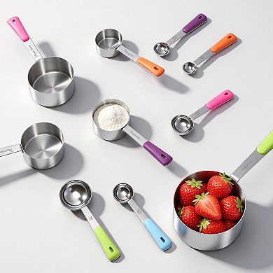 Stainless Steel Measuring Cups and Spoons Set of 10