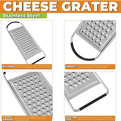 Stainless Steel Flat Grater Extra Coarse Handheld