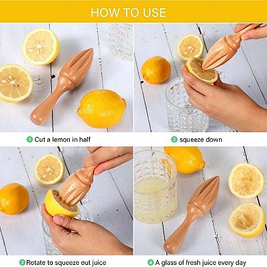 Wooden Hand Citrus Juicer Lemon Squeezer Reamer