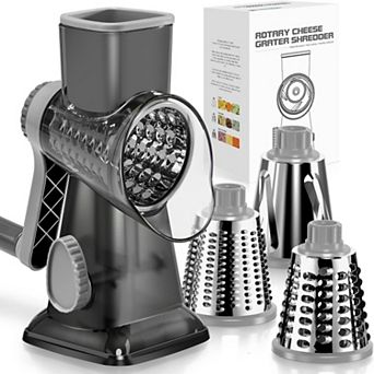 Rotary Cheese Grater Kitchen Shredder with 3 Blades
