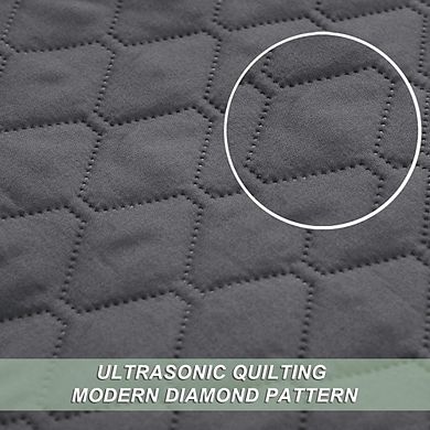 King Quilt Set Reversible Lightweight Soft Coverlet Bedding 3-Piece
