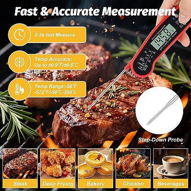 Digital Meat Thermometer Waterproof Instant Read