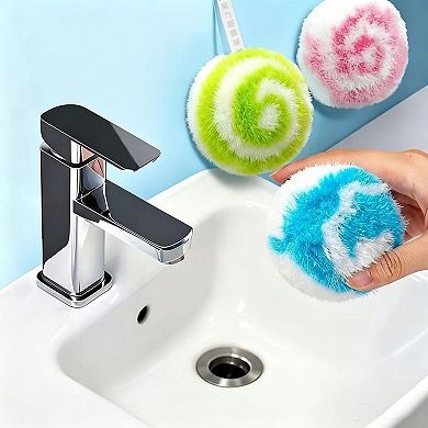 Magic Cleaning Ball Sponge, Wash Basin Bath Refreshing Pom - 3 Pack
