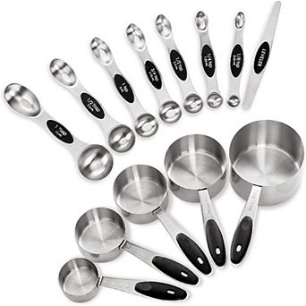 Stainless Steel Magnetic Measuring Cups and Spoons, Set of 13