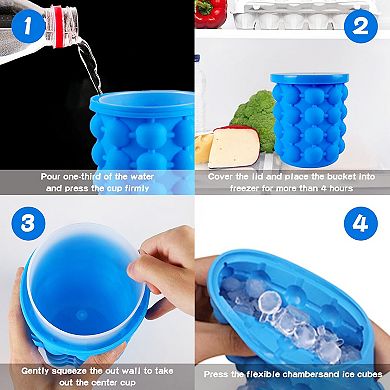 Silicone Ice Cube Maker Genie, BPA Free, set of 2