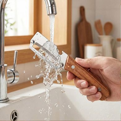 Premium Multi-Functional Fruit & Vegetable Peeler with Wooden Handle