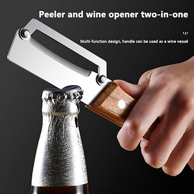 Premium Multi-Functional Fruit & Vegetable Peeler with Wooden Handle