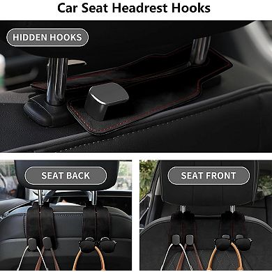 4 Pack Car Seat Back Storage Hook, Car Purse Hook, Car Seat Hooks for Headrest, Car Hooks for Bags