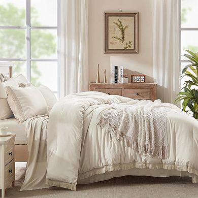 King Comforter Set Boho Tassel Fluffy Soft Bedding All-Season 7-Piece