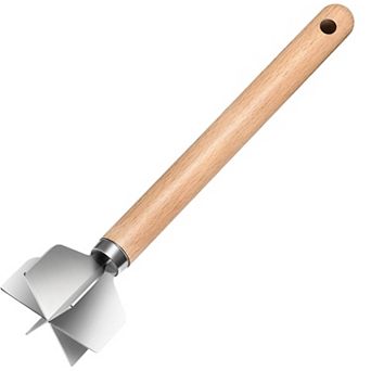 Stainless Steel Meat Masher with 6 Blades 11" Potato Masher