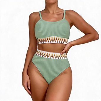 High Waisted Bikini Sets for Women Summer Beach Two Piece Swimsuit Holiday Bathing Suit