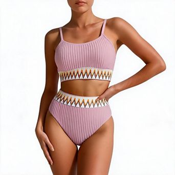 High Waisted Bikini Sets for Women Summer Beach Two Piece Swimsuit Holiday Bathing Suit