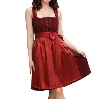 Women's Oktoberfest Costume 2 pc Traditional Dirndl Dress German Bavarian Beer Festival Outfit