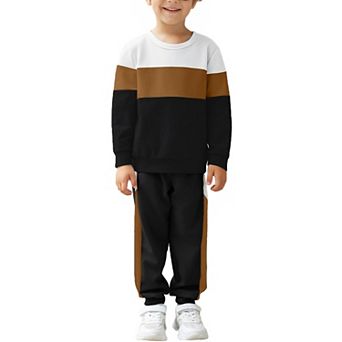 Arshiner Boys Crewneck Sweatshirt And Sweatpants Set Fall Outfit For Kids
