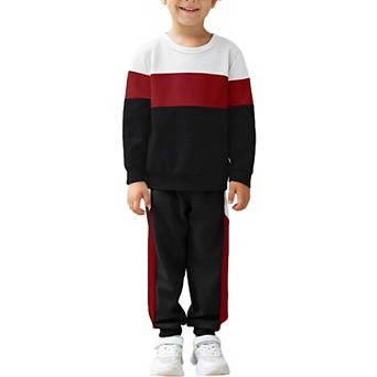 Arshiner Boys Crewneck Sweatshirt And Sweatpants Set Fall Outfit For Kids