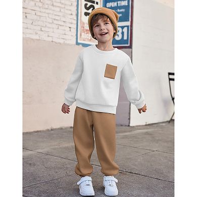 Arshiner Boys Fleece Sweatshirt Pants Outfit Set Fall Winter Clothes Set