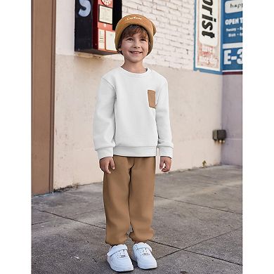 Arshiner Boys Fleece Sweatshirt Pants Outfit Set Fall Winter Clothes Set