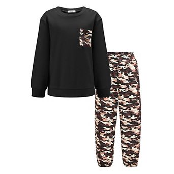 Arshiner Boys Fleece Sweatshirt Pants Outfit Set Fall Winter Clothes Set