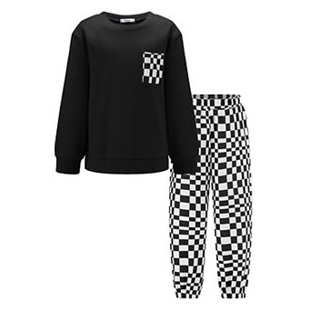 Arshiner Boys Fleece Sweatshirt Pants Outfit Set Fall Winter Clothes Set