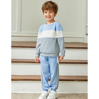 Arshiner Boys Crewneck Sweatshirt And Sweatpants Set Fall Outfit For Kids