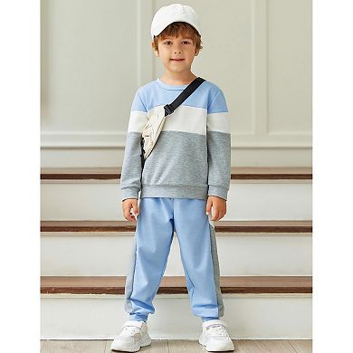 Arshiner Boys Crewneck Sweatshirt And Sweatpants Set Fall Outfit For Kids