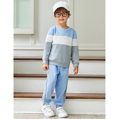 Arshiner Boys Crewneck Sweatshirt And Sweatpants Set Fall Outfit For Kids