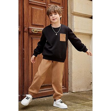 Arshiner Boys Fleece Sweatshirt Pants Outfit Set Fall Winter Clothes Set