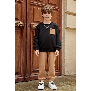 Arshiner Boys Fleece Sweatshirt Pants Outfit Set Fall Winter Clothes Set