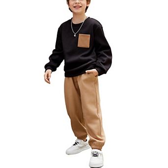 Arshiner Boys Fleece Sweatshirt Pants Outfit Set Fall Winter Clothes Set