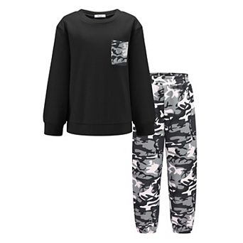 Arshiner Boys Fleece Sweatshirt Pants Outfit Set Fall Winter Clothes Set
