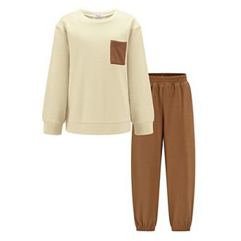 Arshiner Boys Fleece Sweatshirt Pants Outfit Set Fall Winter Clothes Set