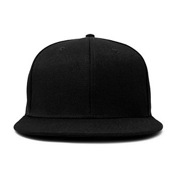 Dalix Flat Billed Baseball Cap Adjustable Hat Size M L XL in Black