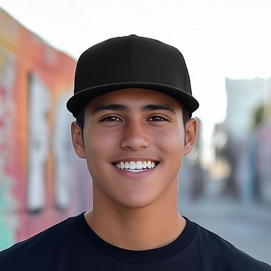 Dalix Flat Billed Baseball Cap Adjustable Hat Size M L XL in Black