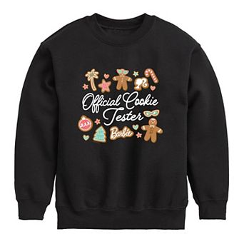 Girls 7-16 Barbie Official Cookie Tester Crew Fleece Sweatshirt