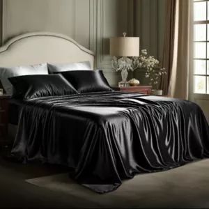 Bedsure Silky Satin 4-Piece Sheet Set