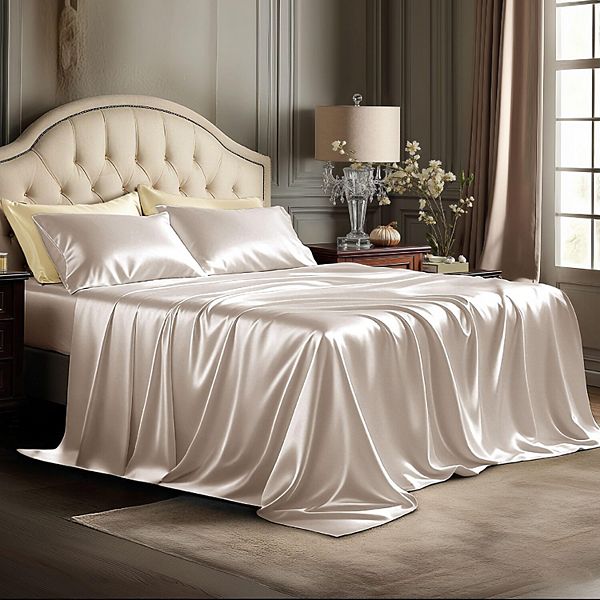 Bedsure Silky Satin 4 pc Sheet Set