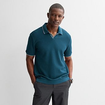 Men’s Apt. 9® Short Sleeve Tipped Johnny Collar Polo Shirt