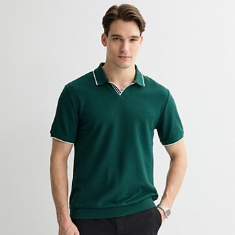 Men’s Apt. 9® Short Sleeve Tipped Johnny Collar Polo Shirt