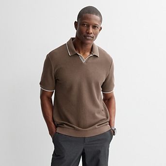 Men’s Apt. 9® Short Sleeve Tipped Johnny Collar Polo Shirt