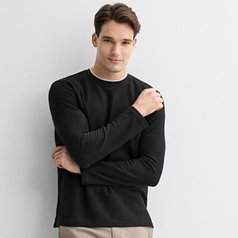 Men’s Apt. 9® Long Sleeve Tipped Crewneck Sweater
